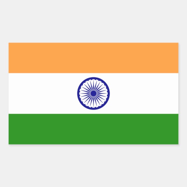 Pegatina Rectangular India IN (Anverso)