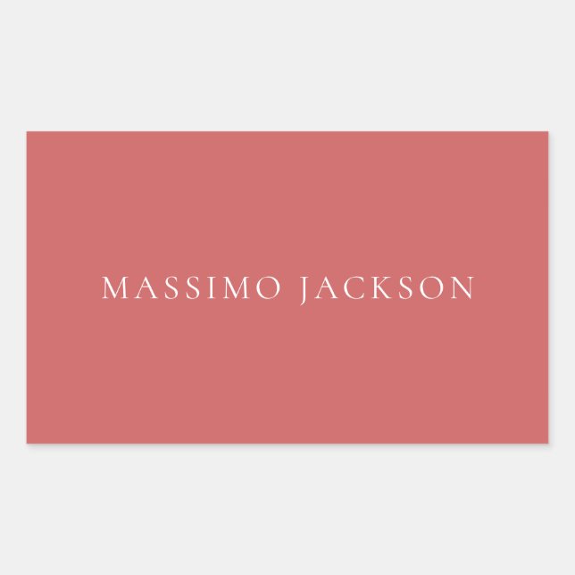 Pegatina Rectangular Indian Red Minimalist Plain Modern Aesthetic Look (Anverso)