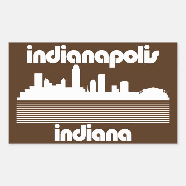 Pegatina Rectangular Indianapolis Indiana (Anverso)