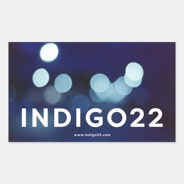 Pegatina Rectangular índigo22 (Anverso)