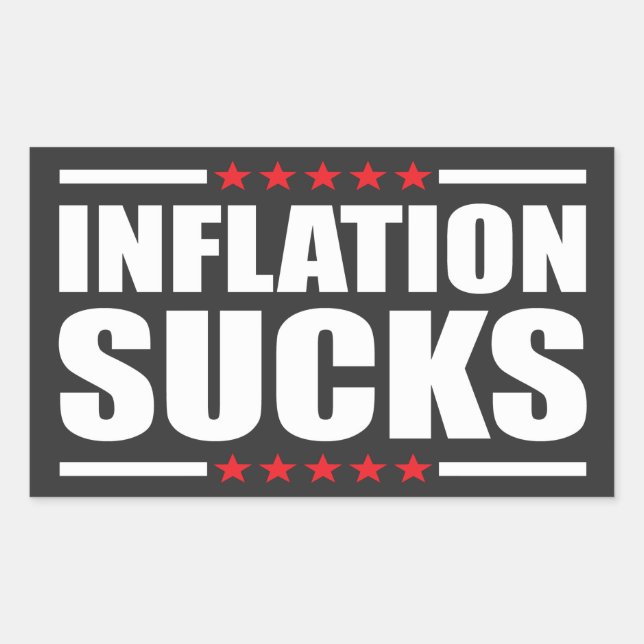 Pegatina Rectangular Inflación Sucks | Cant | Rectangula de camiseta de (Anverso)