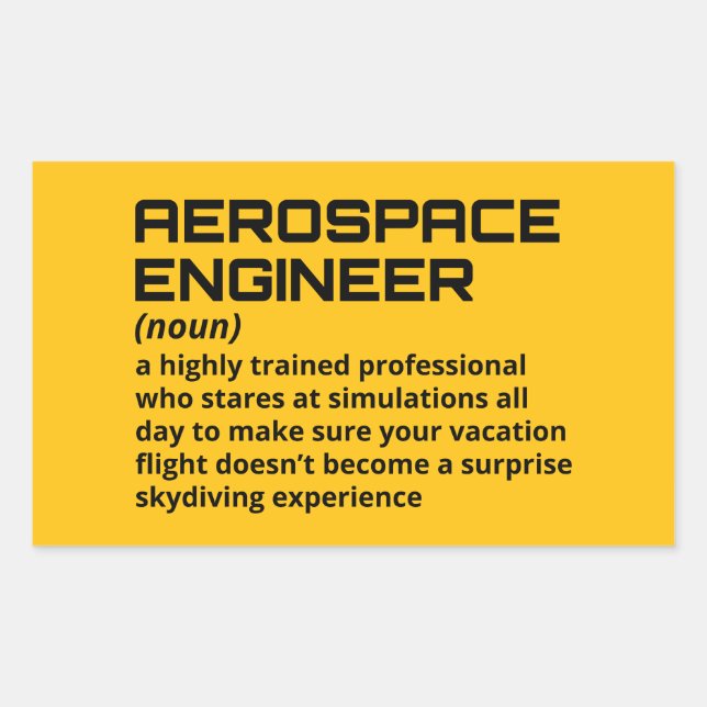 Pegatina Rectangular Ingeniero aeroespacial - Divertida definición B-3 (Anverso)