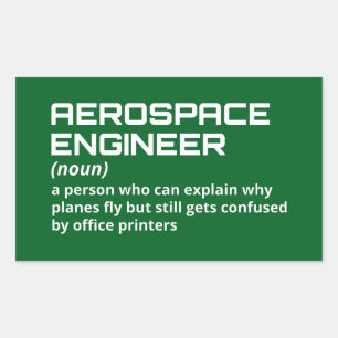 Pegatina Rectangular Ingeniero aeroespacial: divertida definición W-5
