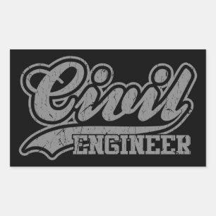 Pegatina Rectangular Ingeniero civil