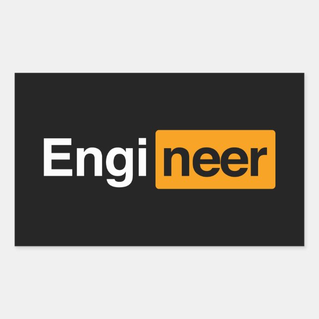Pegatina Rectangular Ingeniero de software (Anverso)