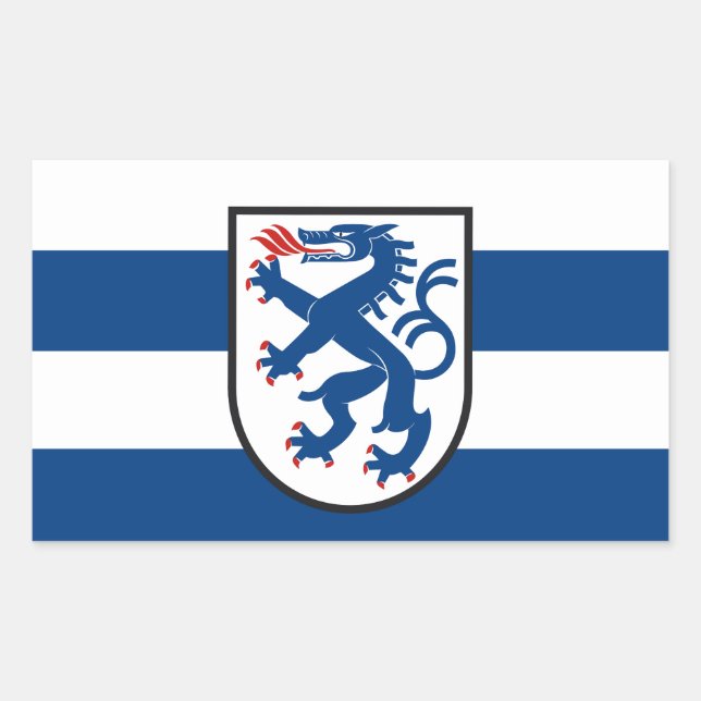 Pegatina Rectangular Ingolstadt city flag germany symbol emblem dragon (Anverso)
