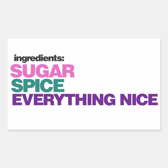 Pegatina Rectangular Ingredientes chicas (Anverso)