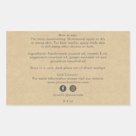 Pegatina Rectangular Ingredientes de Productos de Belleza de Negocios O