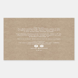 Pegatina Rectangular Ingredientes de productos de belleza orgánicos Kra