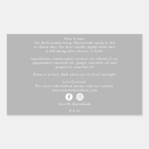 Pegatina Rectangular Ingredientes orgánicos de productos de belleza emp