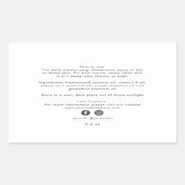 Pegatina Rectangular Ingredientes orgánicos de productos de belleza emp