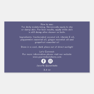 Pegatina Rectangular Ingredientes orgánicos de productos de la marina a