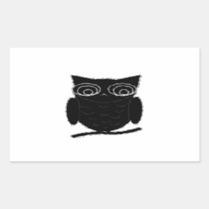 Pegatina Rectangular Inkblot Owl