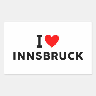Pegatina Rectangular Innsbruck Austria ciudad del amor corazón gusta vi