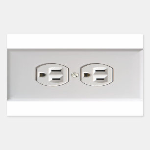 Pegatina Rectangular Inocentes eléctricos falsos de la broma del