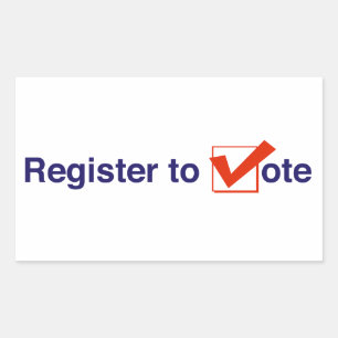 Pegatina Rectangular Inscríbase Para Votar 2026