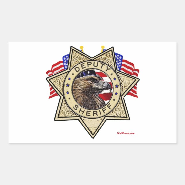 Pegatina Rectangular Insignia adjunta del sheriff (Anverso)
