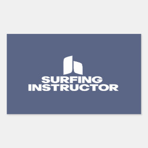 Pegatina Rectangular Instructor que practica surf