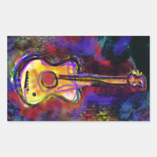 Pegatina Rectangular instrumento de guitarra musical