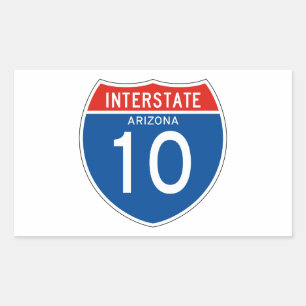 Pegatina Rectangular Interstate Sign 10 - Arizona