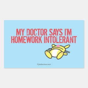 Pegatina Rectangular Intollerant Homework