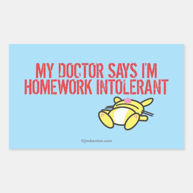 Pegatina Rectangular Intollerant Homework (Anverso)