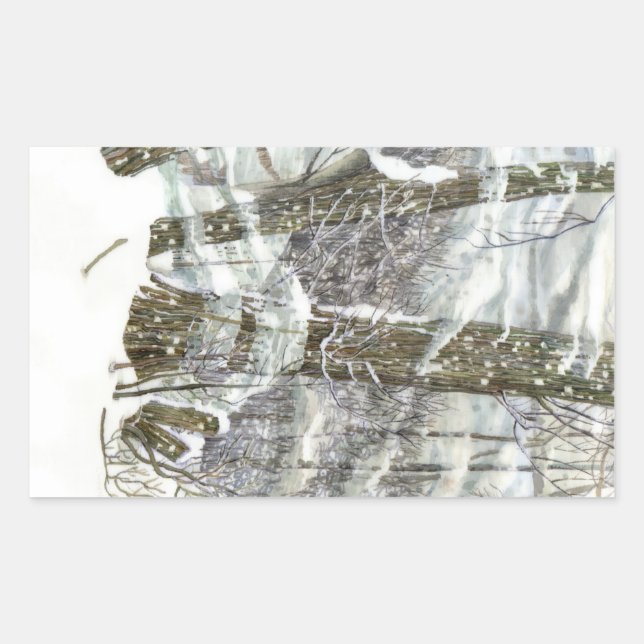 Pegatina Rectangular Invierno (Anverso)