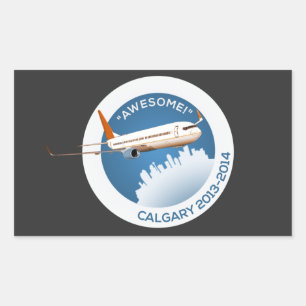 Pegatina Rectangular Invierno de Calgary 2014