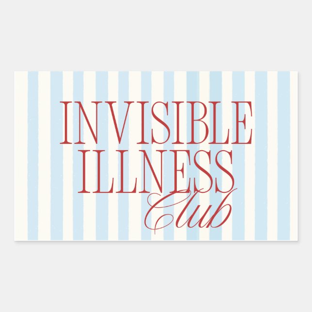 Pegatina Rectangular 'Invisible Illness Club' Cute Spoonie Sticker (Anverso)