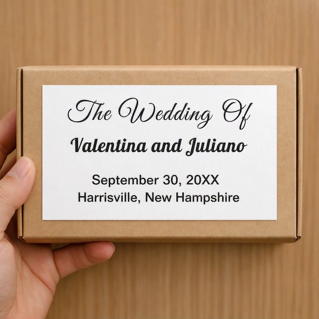 Pegatina Rectangular Invitación de boda en blanco y negro basada en tip (Subido por el creador)
