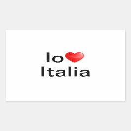 Pegatina Rectangular Io amo Italia