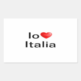 Pegatina Rectangular Io amo Italia