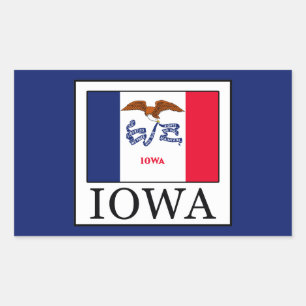 Pegatina Rectangular Iowa
