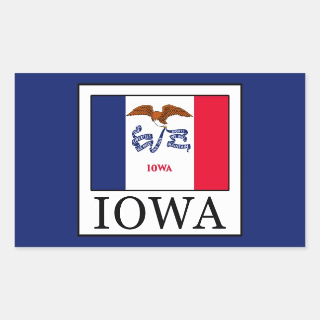 Pegatina Rectangular Iowa (Anverso)