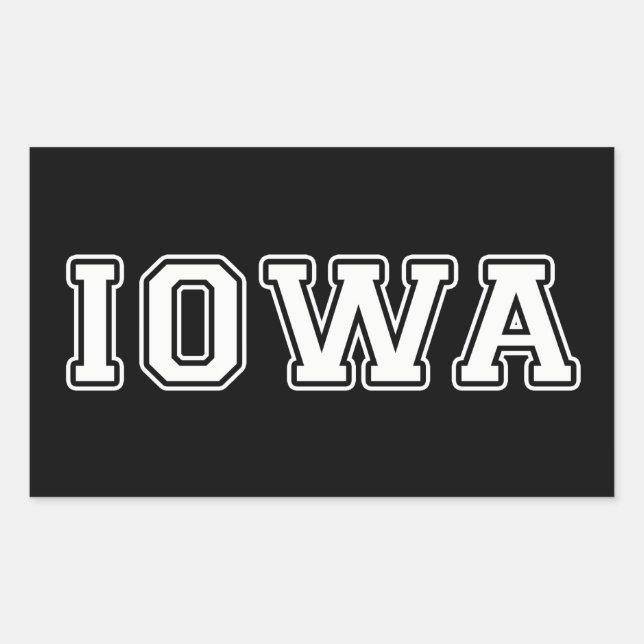 Pegatina Rectangular Iowa (Anverso)