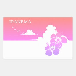 Pegatina Rectangular IPANEMA Hibiscus Blue Sky Rectangle