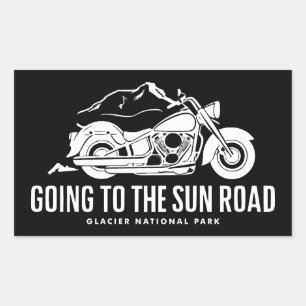 Pegatina Rectangular Ir A La Motocicleta Sun Road Montana