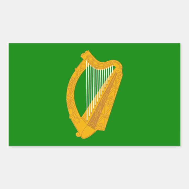 Pegatina Rectangular ireland green harp flag irish (Anverso)