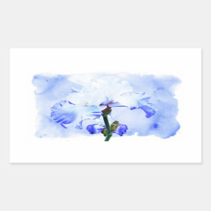 Pegatina Rectangular Iris Con Barba - Azul Y Blanco