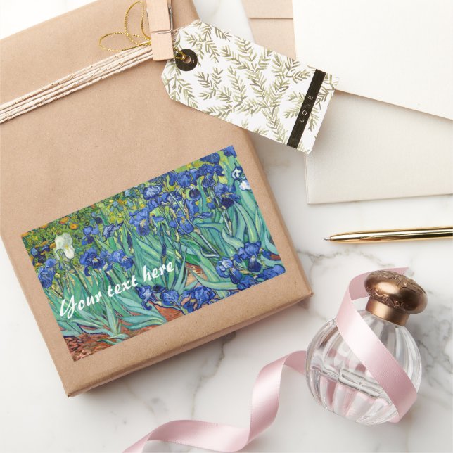 Pegatina Rectangular Irises Vincent van Gogh Blue Flower Field Art (Regalar)