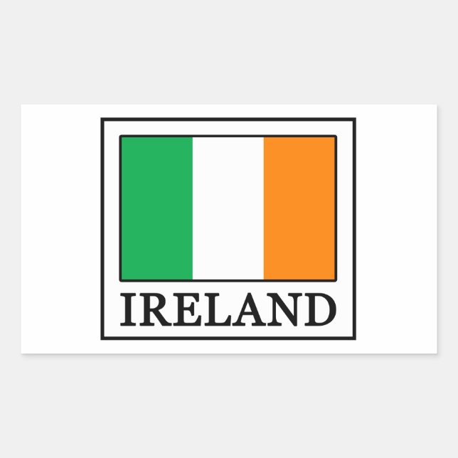 Pegatina Rectangular Irlanda (Anverso)