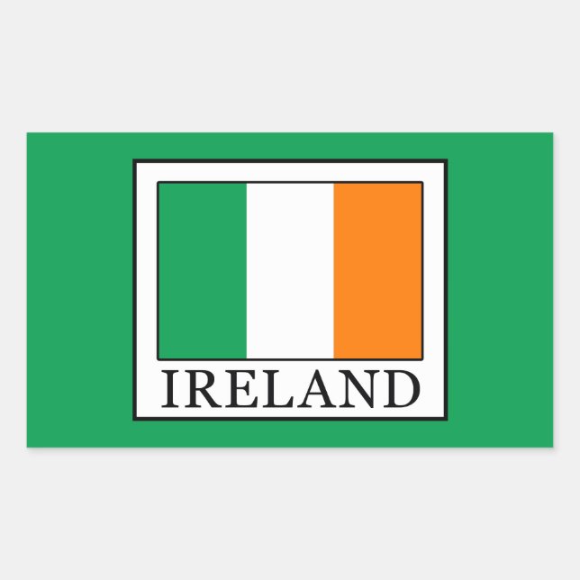 Pegatina Rectangular Irlanda (Anverso)