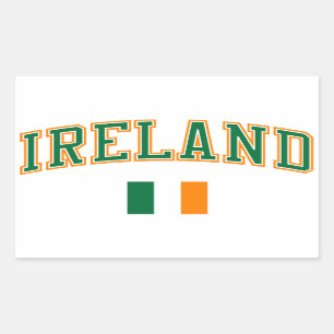 Pegatina Rectangular Irlanda + bandera
