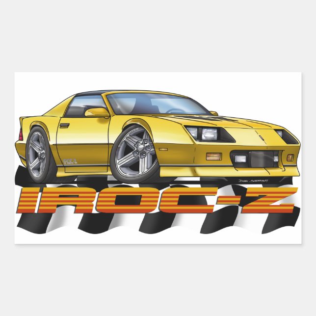 Pegatina Rectangular IROC amarillo Z (Anverso)