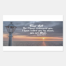 Pegatina Rectangular Isaías 43:1 Te he llamado por tu nombre, eres mío