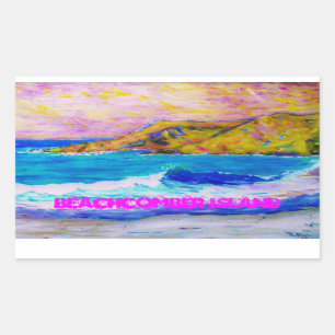 Pegatina Rectangular Isla Beachcomber