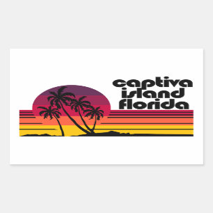 Pegatina Rectangular Isla Captiva Florida