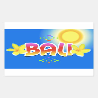 Pegatina Rectangular Isla de Bali