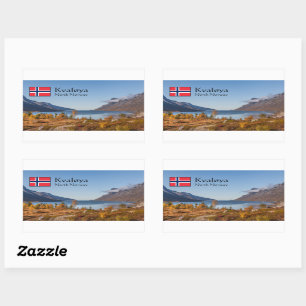 Pegatina Rectangular Isla Kvaloya Noruega