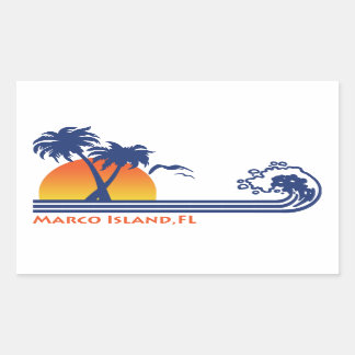 Pegatina Rectangular Isla Marco FL